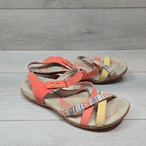 Abeo Women Laguna Leather Colorful Sandals Flats Shoes Sz 8.5N